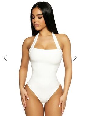 Naked Wardrobe Snatched Halter Bodysuit